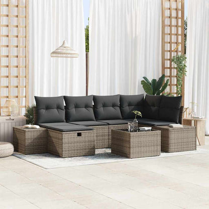 Set di divani con cuscino 7 pcs polyrattan | homemem39