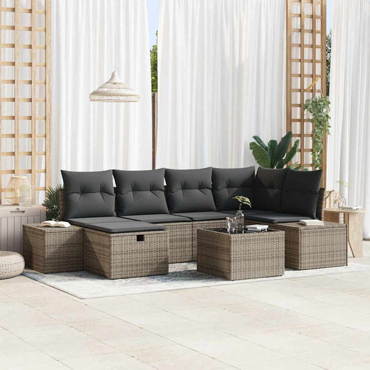Set di divani 7 pz polyrattan | homemem39
