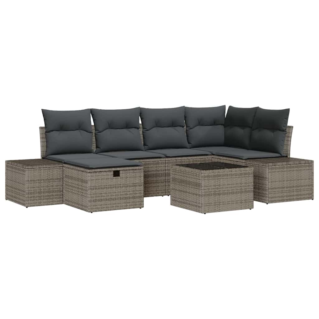 Set di divani con cuscino 7 pcs polyrattan | homemem39