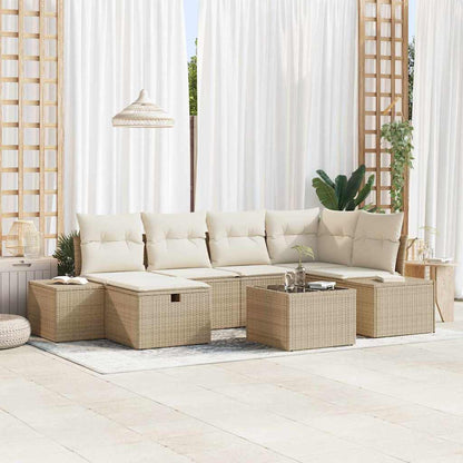 Set di divani con cuscino 7 pcs polyrattan | homemem39