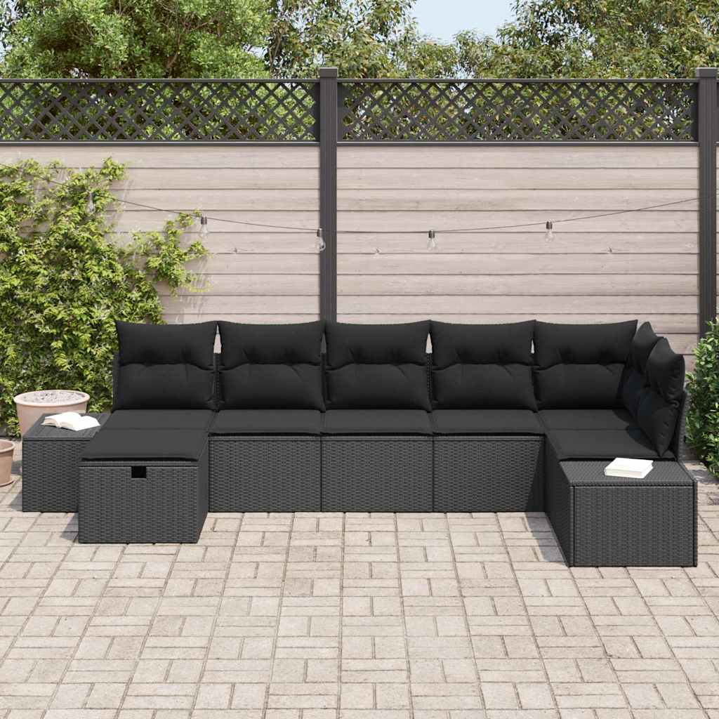 Set di divani con cuscino 7 pcs polyrattan | homemem39