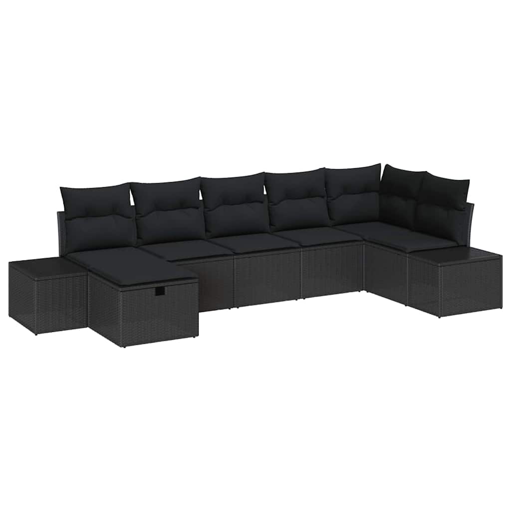 Set di divani con cuscino 7 pcs polyrattan | homemem39