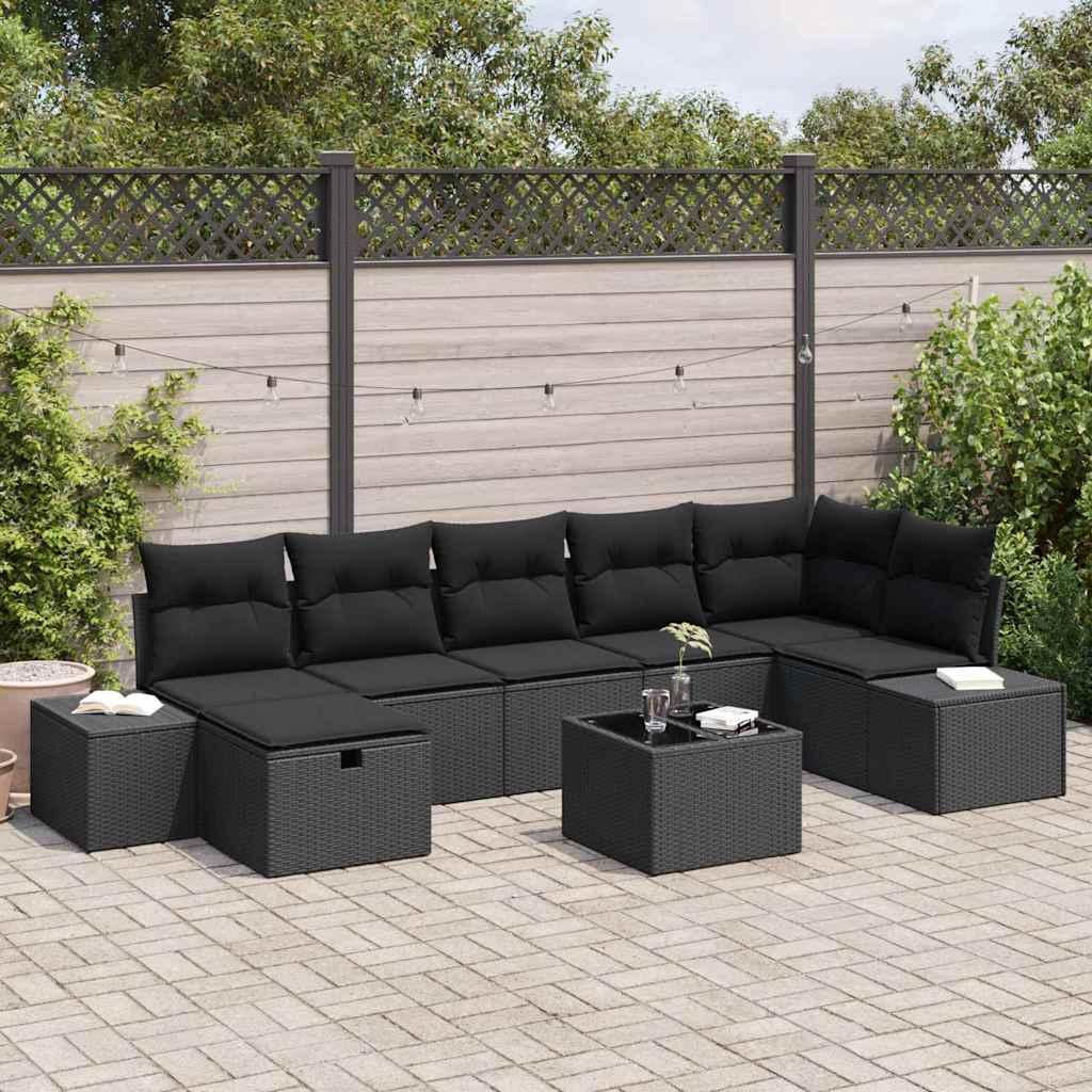 Set di divani con cuscino 8 pcs polyrattan | homemem39