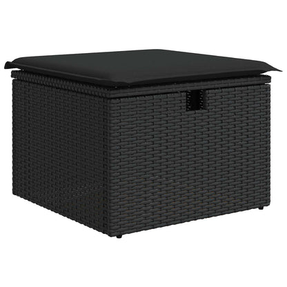 Set Divano da Giardino con cuscino 4 pcs Nero polyrattan | homemem39
