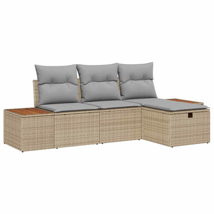Set Divano da Giardino 4 pz Beige polyrattan | homemem39