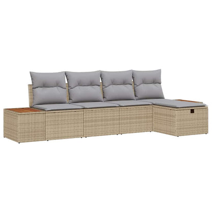Set Divano da Giardino 6 pz Beige polyrattan | homemem39