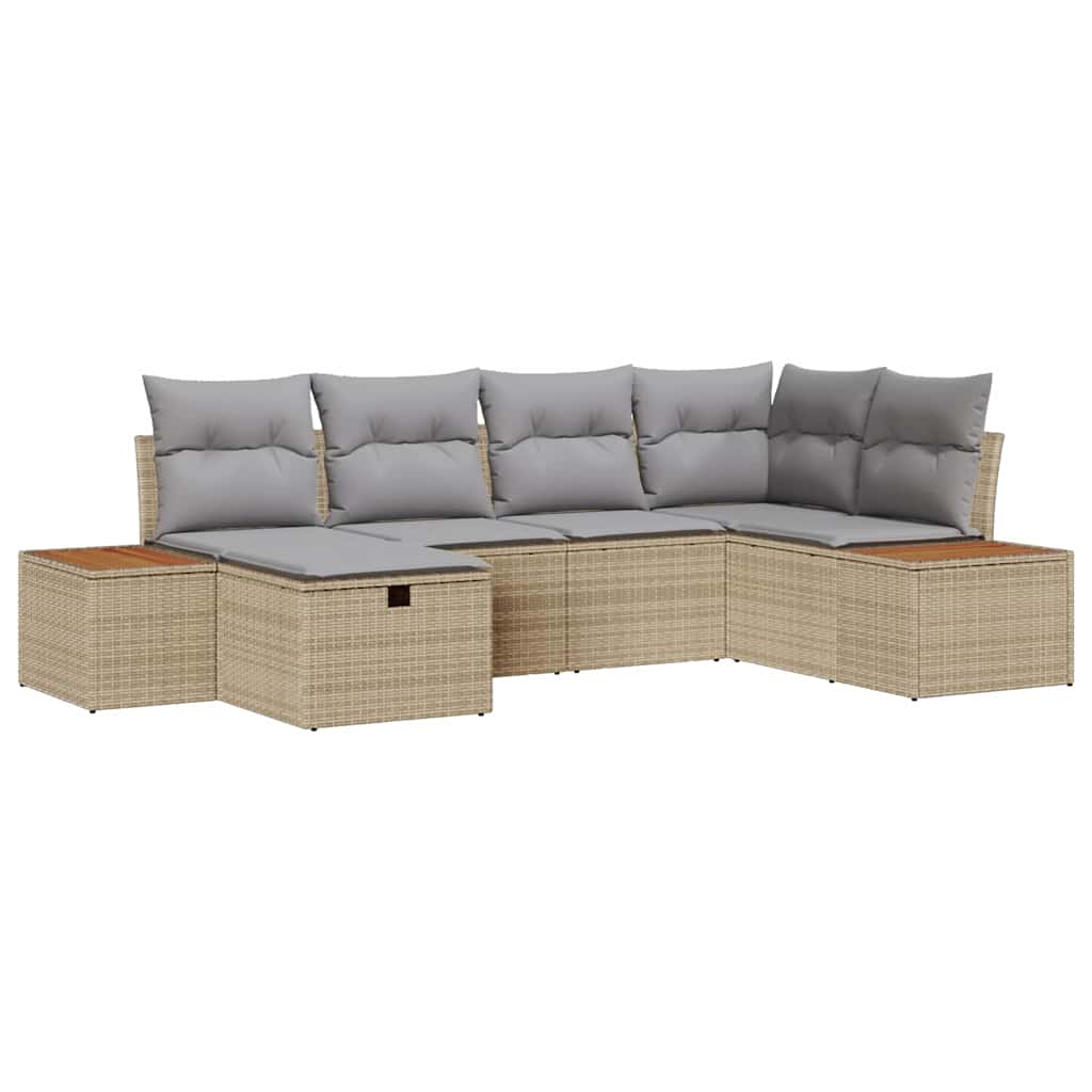 Set Divano da Giardino con cuscino Beige polyrattan | homemem39
