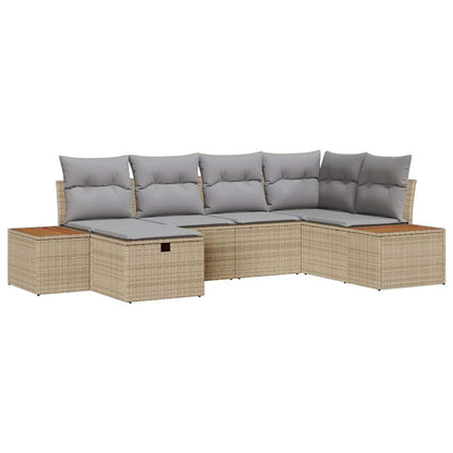 Set Divano da Giardino con cuscino Beige polyrattan | homemem39
