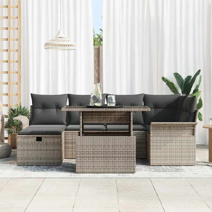 Set Divano da Giardino 7 pz Grigio polyrattan | homemem39