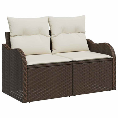 Set Divano da Giardino con cuscino 6 pcs Marrone Poly Rattan - homemem39