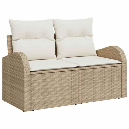 Set Divano da Giardino con cuscino 7 pcs Beige Poly Rattan - homemem39