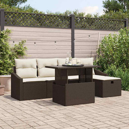 Set Divano da Giardino 6 pcs Marrone polyrattan - homemem39