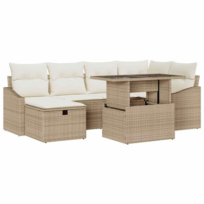 Set Divano da Giardino 7 pcs Beige polyrattan - homemem39