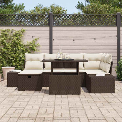 Set Divano da Giardino 7 pcs Marrone polyrattan - homemem39