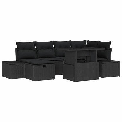 Set Divano da Giardino 7 pcs Nero polyrattan | homemem39