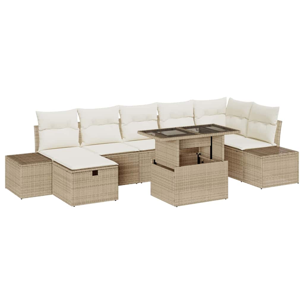 Set Divano da Giardino 8 pcs Beige polyrattan - homemem39