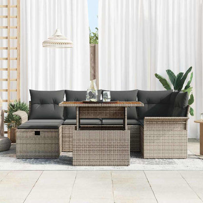 Set Divano da Giardino 7 pz Grigio polyrattan | homemem39