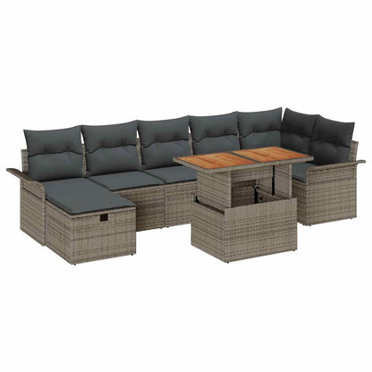 Set Divano da Giardino 8 pz Grigio polyrattan | homemem39
