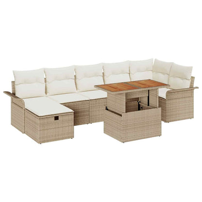 Set Divano da Giardino 8 pcs Beige polyrattan - homemem39