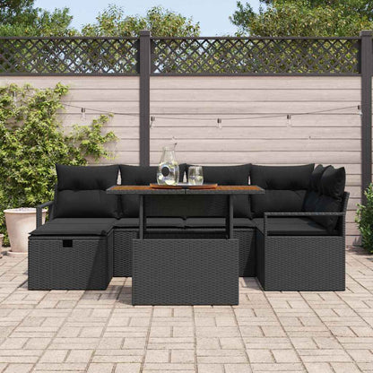 Set Divano da Giardino 7 pcs Nero polyrattan | homemem39