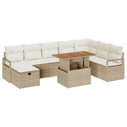 Set Divano da Giardino 9 pcs Beige polyrattan - homemem39