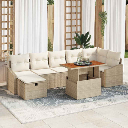 Set Divano da Giardino 8 pcs Beige polyrattan - homemem39
