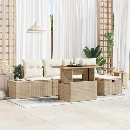 Set Divano da Giardino 6 pcs Beige polyrattan - homemem39