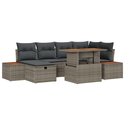Set Divano da Giardino 7 pz Grigio polyrattan | homemem39