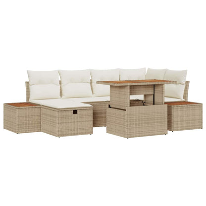 Set Divano da Giardino 7 pcs Beige polyrattan - homemem39