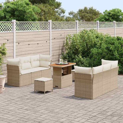 Set Divano da Giardino 9 pcs Beige polyrattan - homemem39