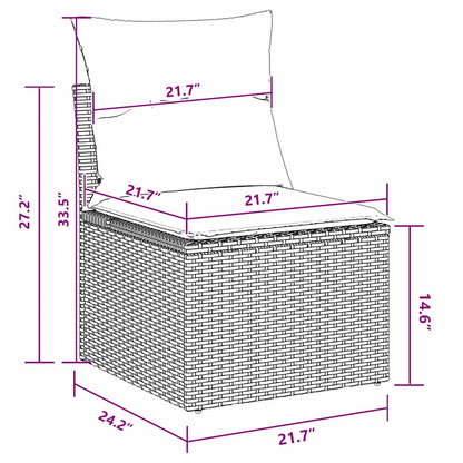 Set Divano da Giardino 11 pcs Nero polyrattan - homemem39