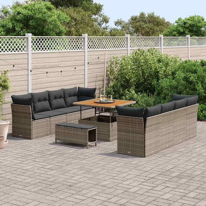 Set Divano da Giardino 11 pcs Grigio polyrattan - homemem39