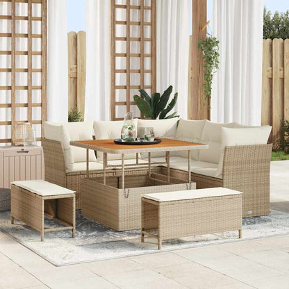 Set Divano da Giardino 8 pcs Beige polyrattan - homemem39