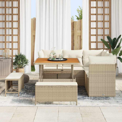 Set Divano da Giardino 8 pcs Beige polyrattan - homemem39
