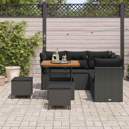 Set Divano da Giardino 8 pz Nero polyrattan | homemem39