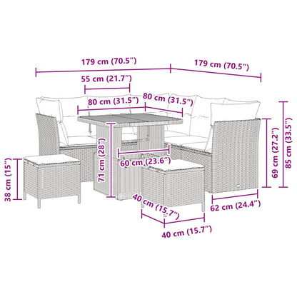 Set Divano da Giardino 8 pz Nero polyrattan | homemem39