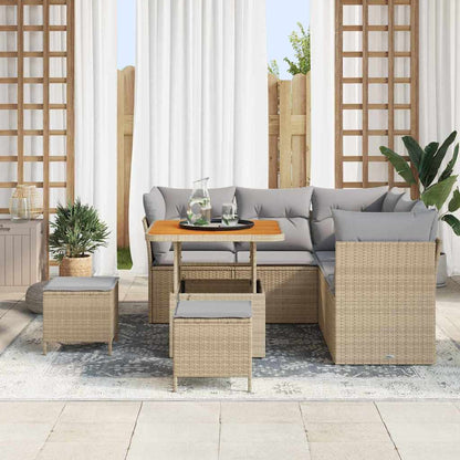 Set Divano da Giardino 8 pcs Beige polyrattan - homemem39