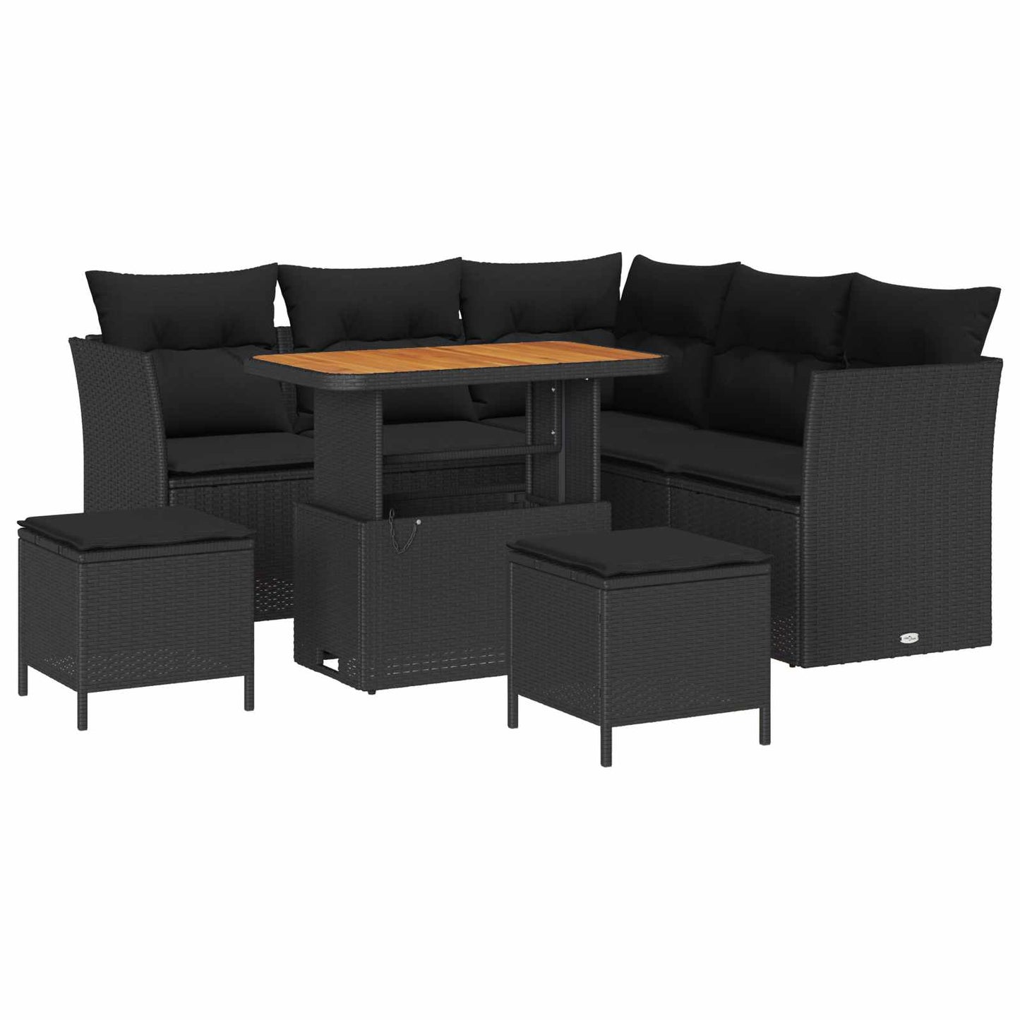 Set Divano da Giardino 8 pz Nero polyrattan | homemem39