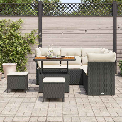 Set Divano da Giardino 8 pcs Nero polyrattan - homemem39