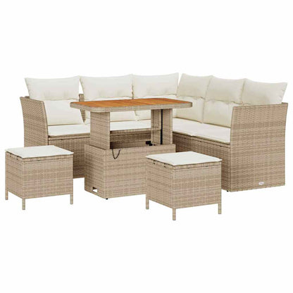 Set Divano da Giardino 8 pcs Beige polyrattan - homemem39