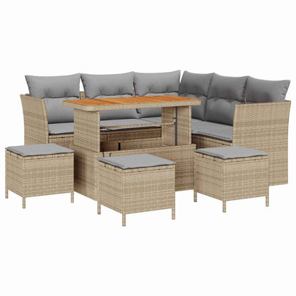 Set Divano da Giardino 9 pcs Beige polyrattan - homemem39