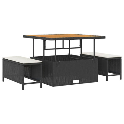 Set Divano da Giardino 9 pcs Nero polyrattan - homemem39