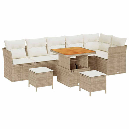 Set Divano da Giardino 9 pcs Beige polyrattan - homemem39