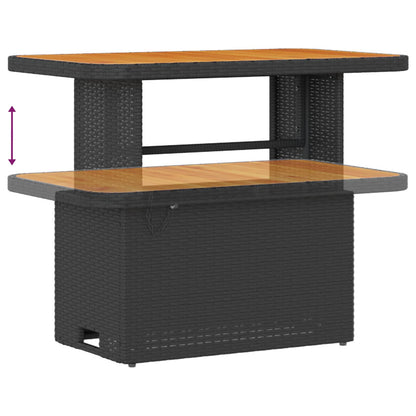 Set Divano da Giardino 9 pcs Nero polyrattan