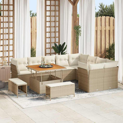 Set Divano da Giardino 12 pcs Beige polyrattan - homemem39