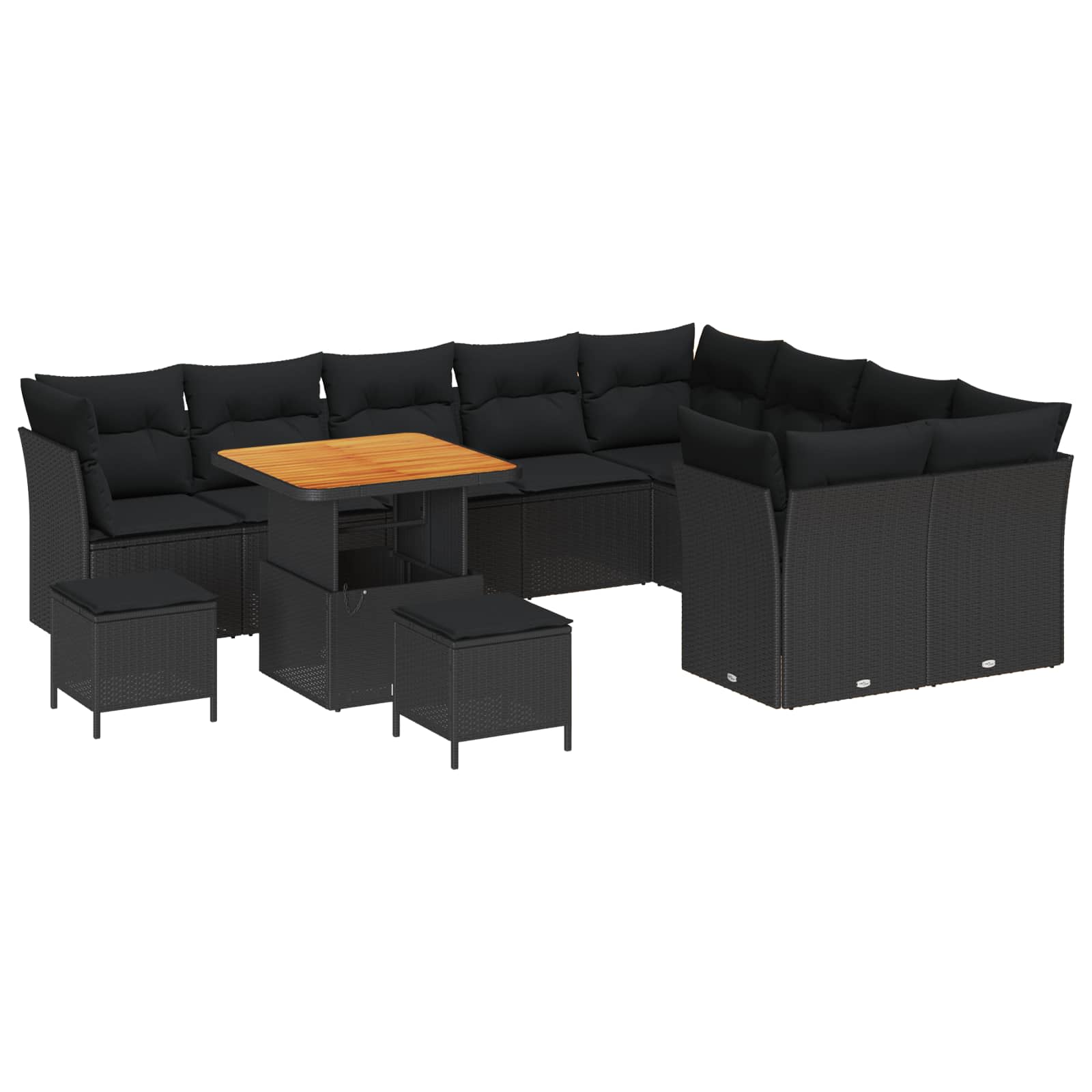 Set Divano da Giardino 12 pz Nero polyrattan | homemem39