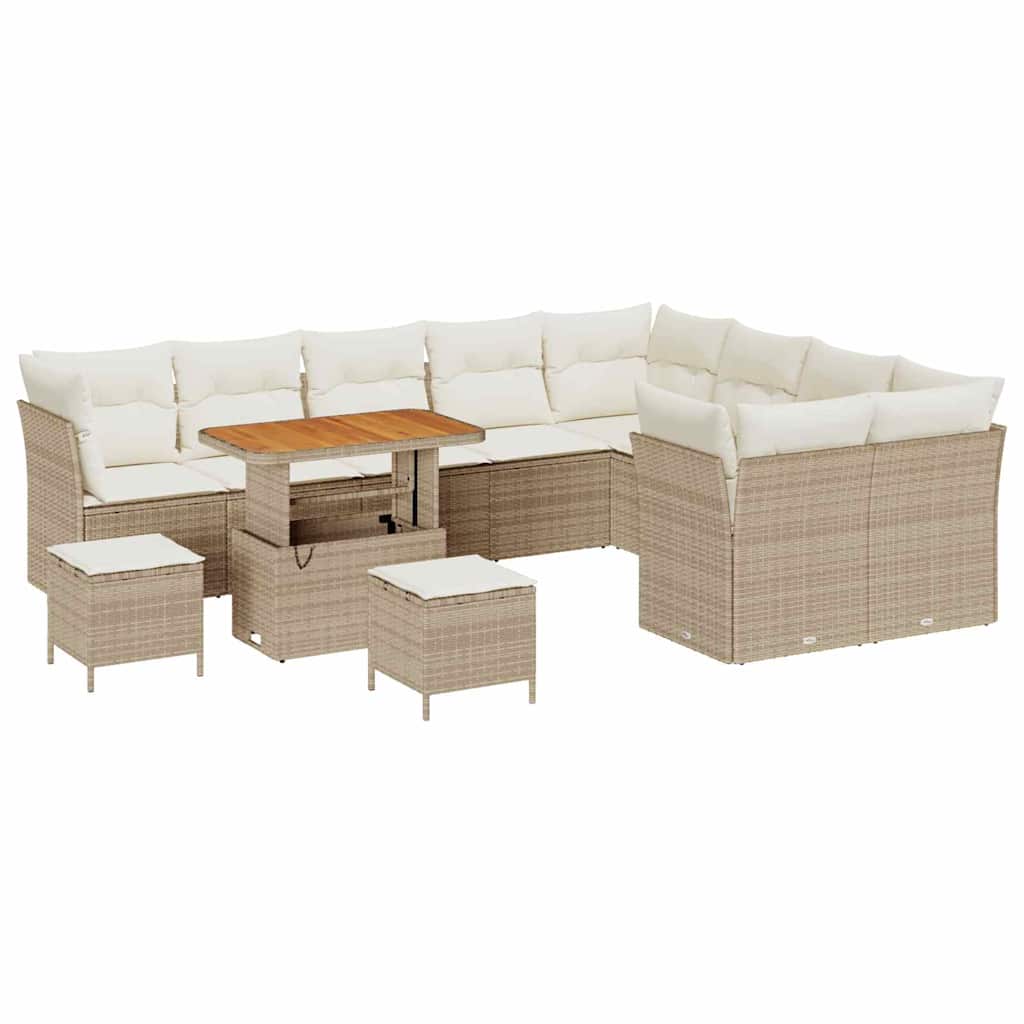 Set Divano da Giardino 12 pcs Beige polyrattan - homemem39