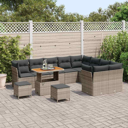 Set Divano da Giardino 12 pcs Grigio polyrattan - homemem39