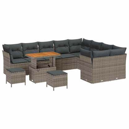 Set Divano da Giardino 12 pcs Grigio polyrattan - homemem39