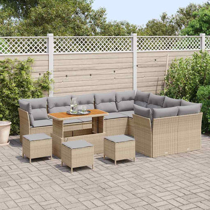 Set Divano da Giardino 13 pcs Beige polyrattan